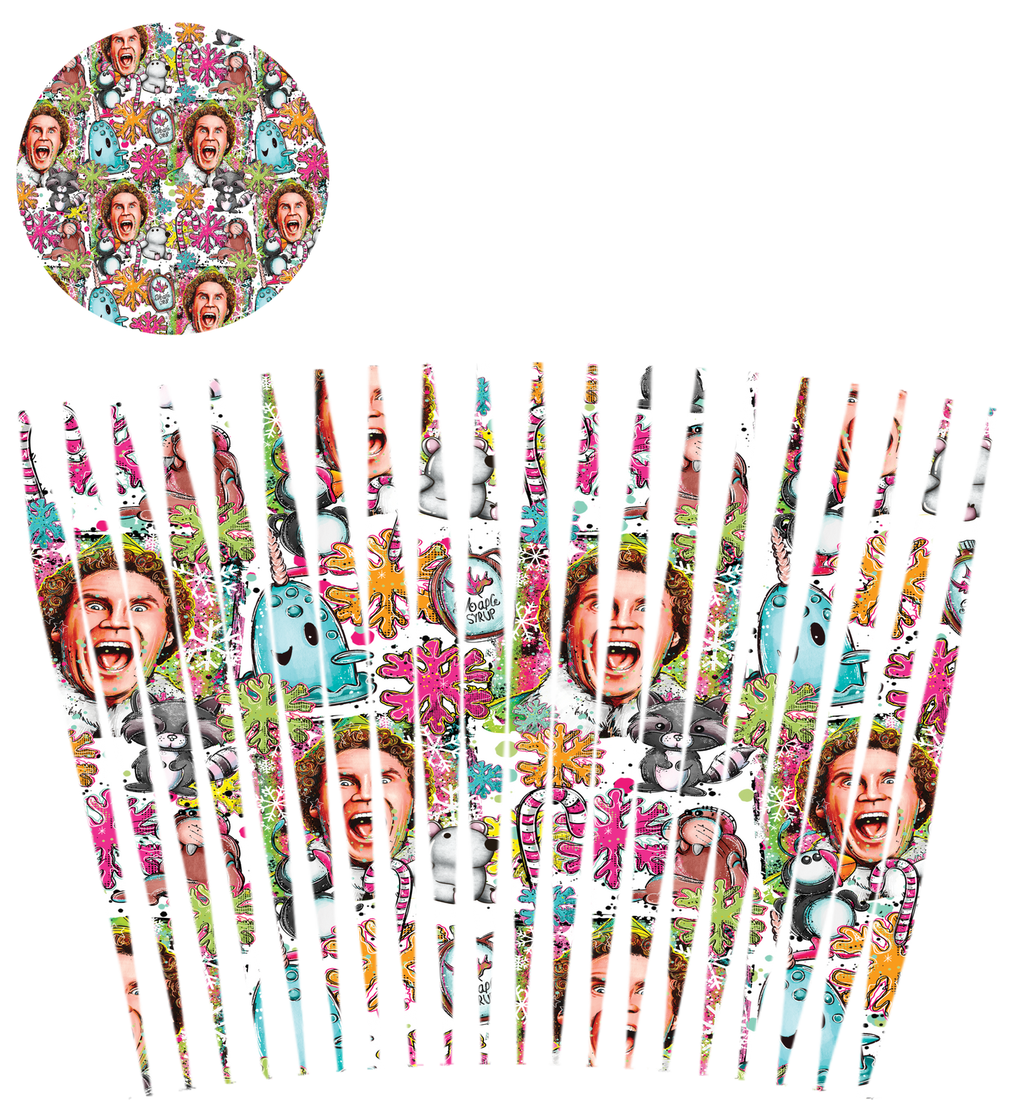 24oz UV DTF Tumbler Template With Lid - Mindbender