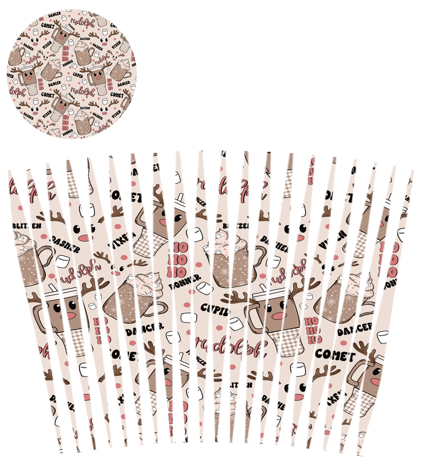 24oz UV DTF Tumbler Template With Lid - Mindbender