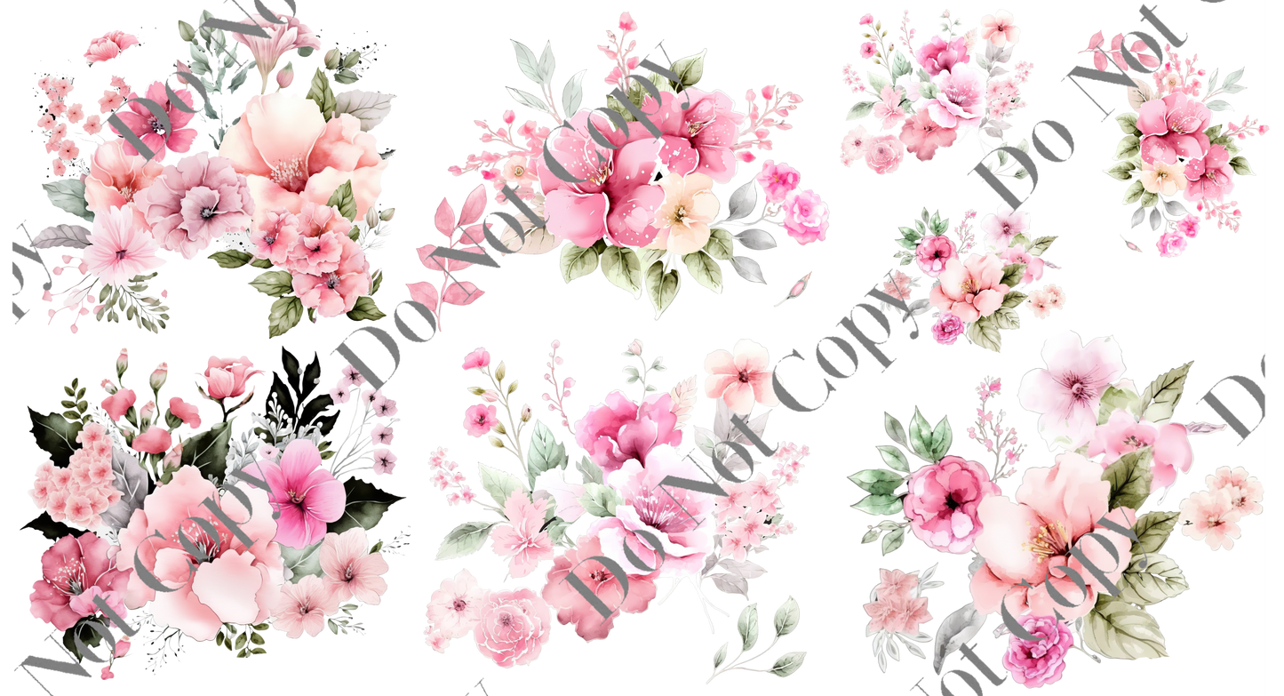 Decal Sheets - Pink Floral