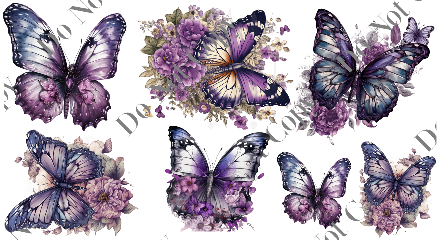 Decal Sheets - Purple Butterflies