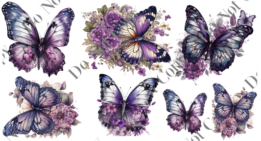 Decal Sheets - Purple Butterflies