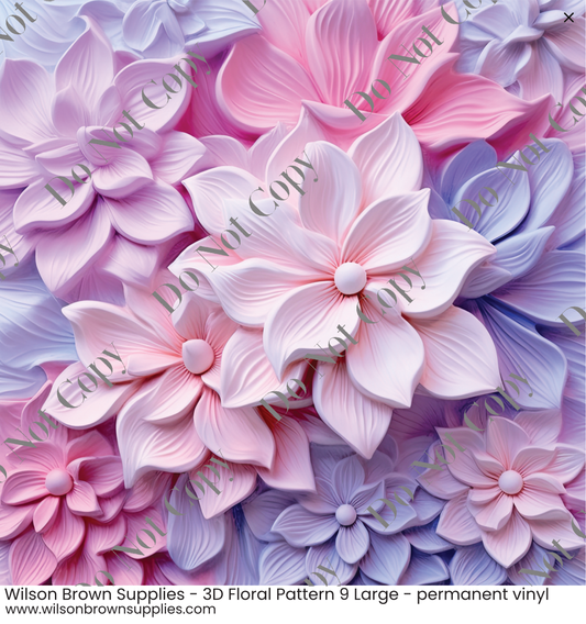 Patterned Vinyl - 3D Floral Pattern 9