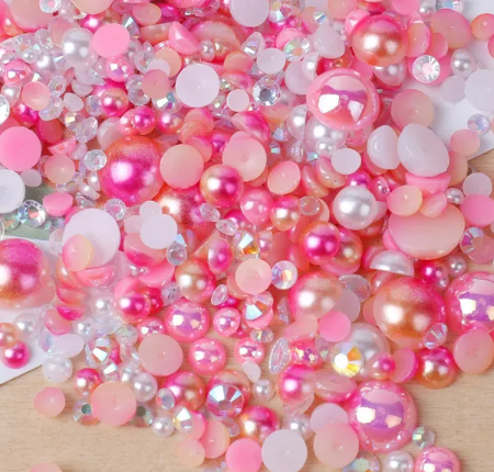 Pearl & Rhinestone Mix - Pretty in Pink