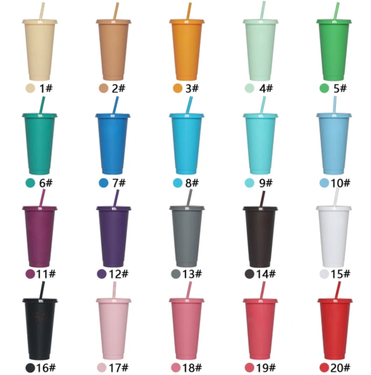 Coloured Cold Cups 24oz (20 Colours available)
