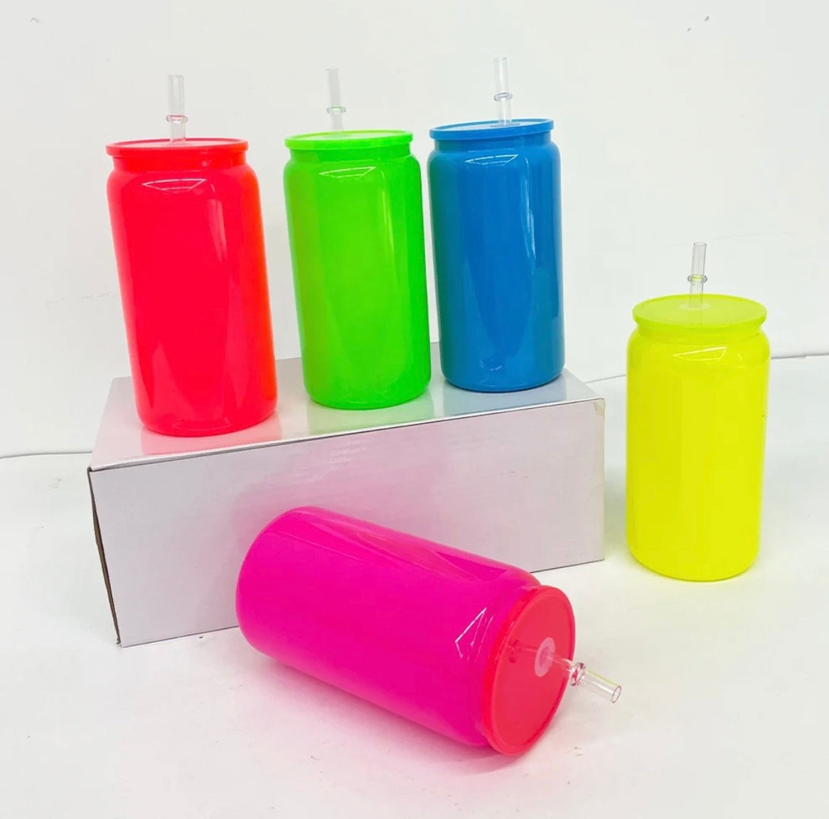 16oz NEON Glass Cans