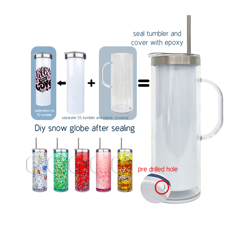 20oz Storyboard Sublimation Snowglobe WITH handle
