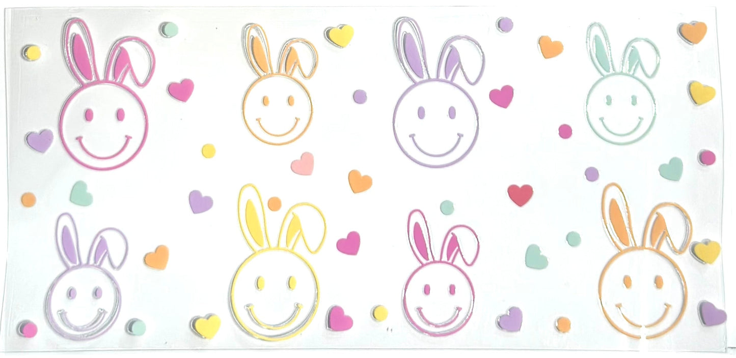 16oz UV Wrap - Smiley Rabbits