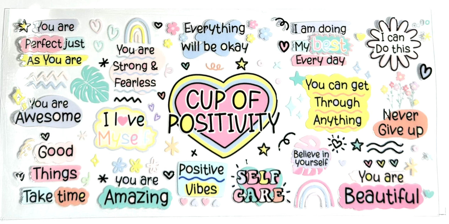 16oz UV Wrap - Cup of Positivity