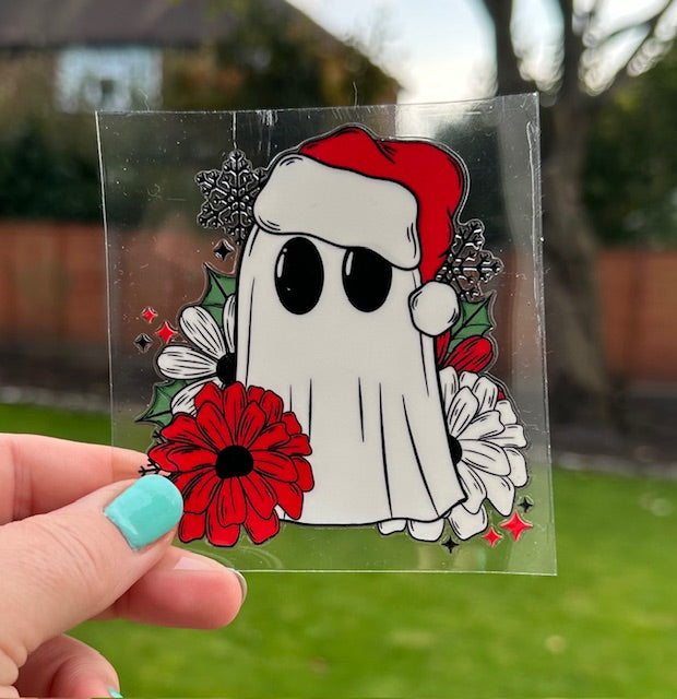 DOUBLE SIDED - UV DTF Decal - Christmas Ghost