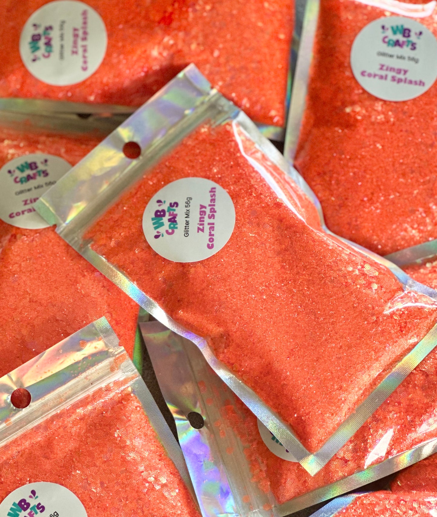 Zingy Coral Splash - Candy Series - Chunky Mix Glitter