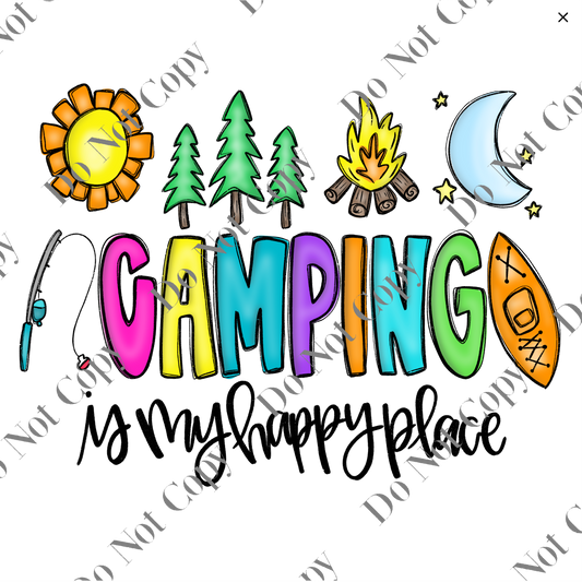 UV DTF Decal - Camping is my happy place