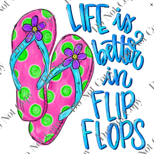 UV DTF Decal - Life is better in flipflops!