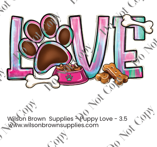 Clear cast Decal - Puppy Love