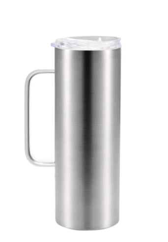 20oz Skinny Tumbler with Handle - Stainless Steel