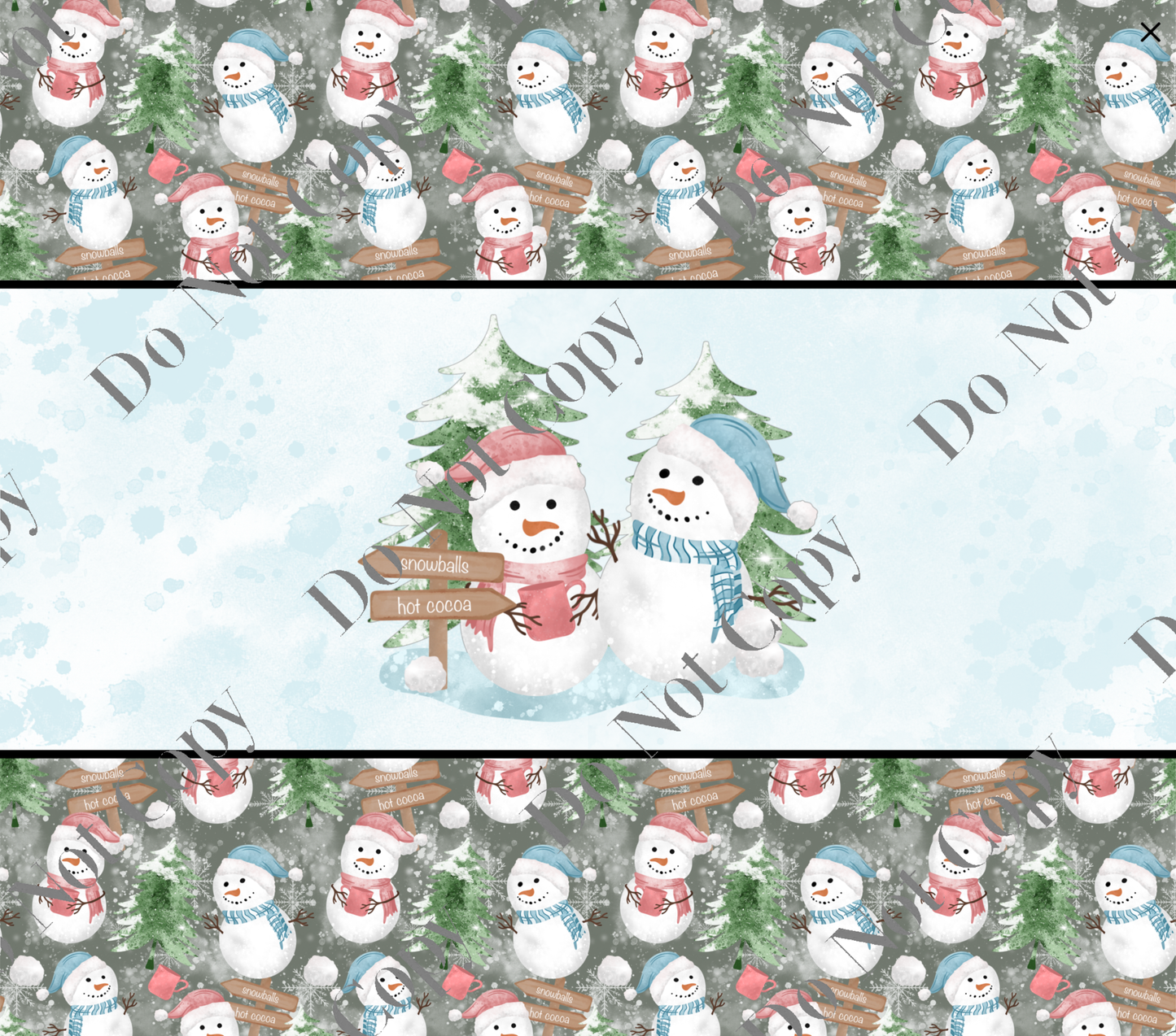 20oz Tumbler Wrap - Snowmen Scene