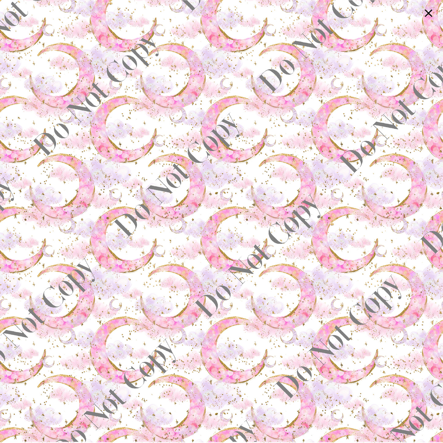 Patterned Vinyl - Pink Crescent Moon