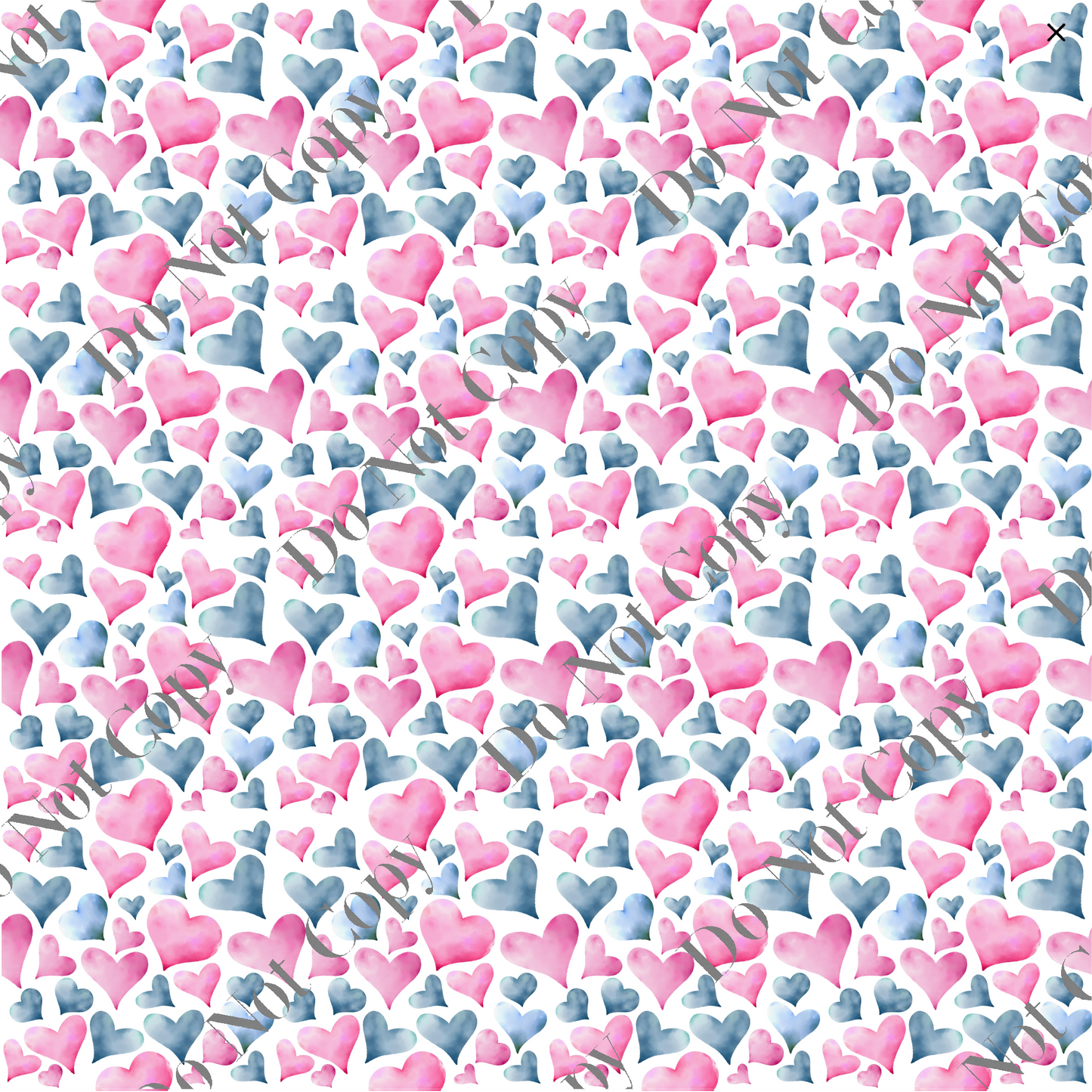 Patterned Vinyl - Pink & Blue hearts