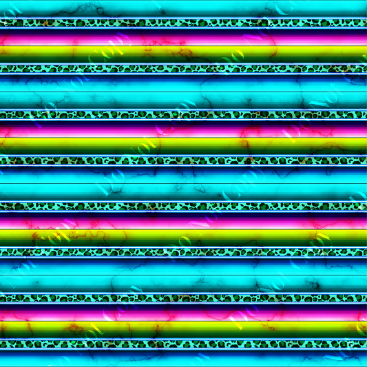 Patterned Vinyl - Bright turquoise stripes