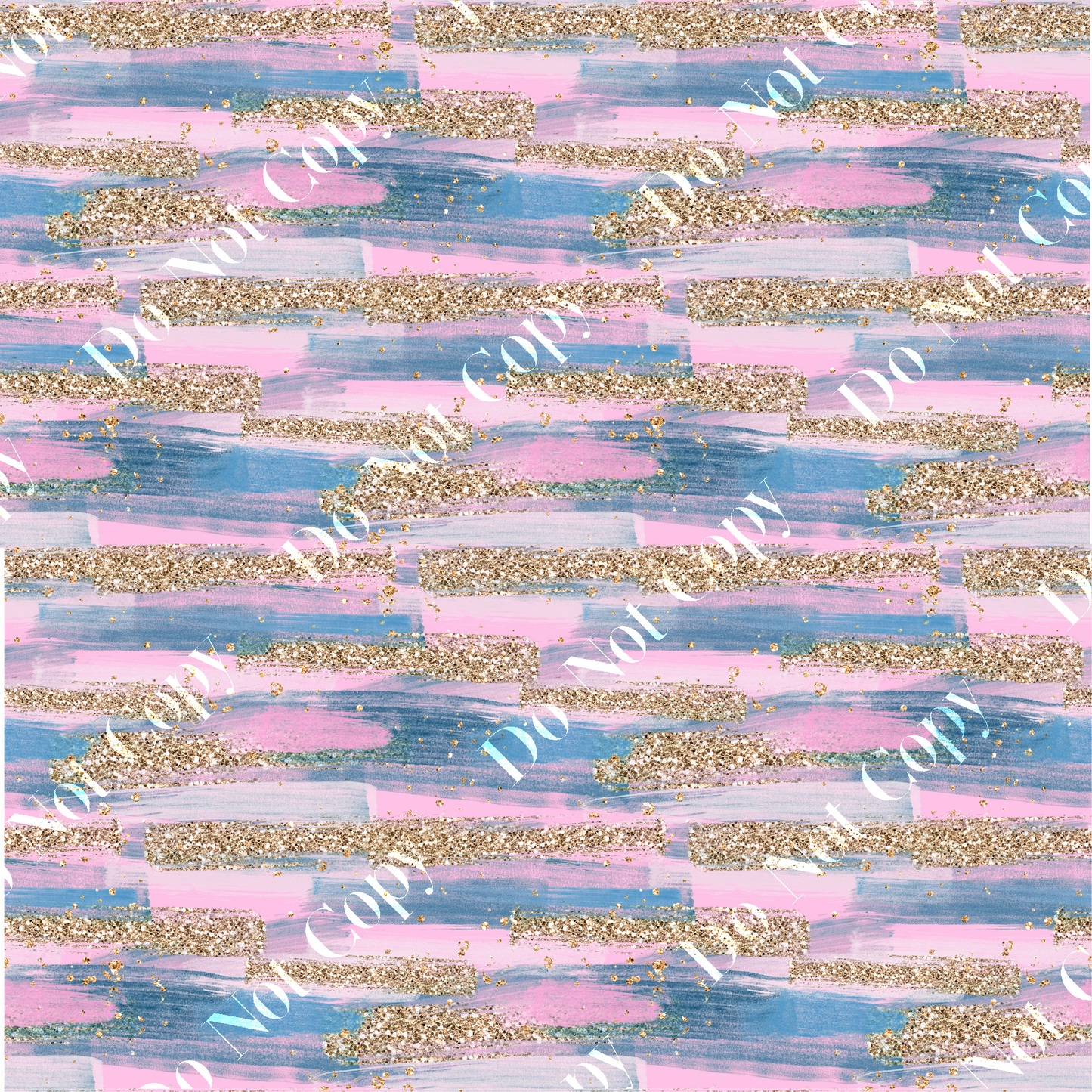 Patterned Vinyl - Blue, Pink & Gold stripes