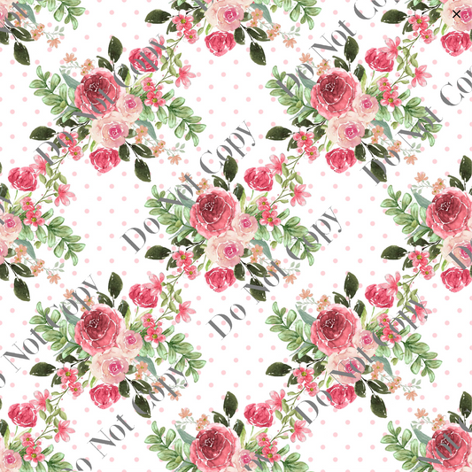 Patterned Vinyl - Deep Pink Floral