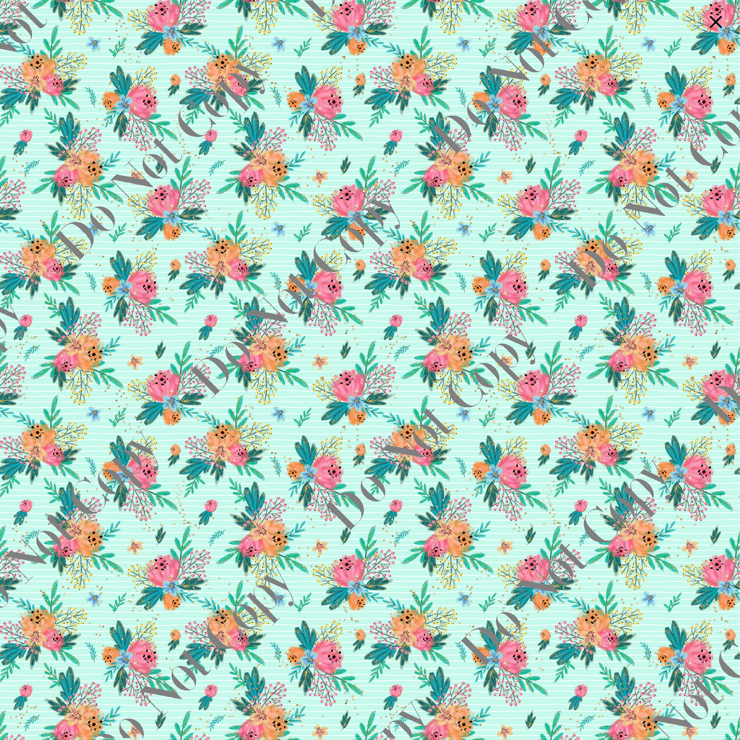 Patterned Vinyl - Pink, orange & Blue Floral