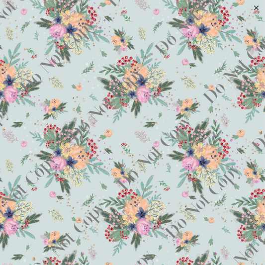 Patterned Vinyl - Peach, Navy & Pink Floral