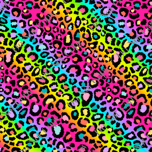 Patterned Vinyl - Coloured Leopard Print