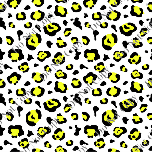 Patterned Vinyl - Neon Leopard Yellow