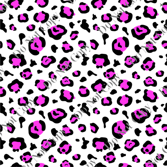 Patterned Vinyl - Neon Leopard Pink