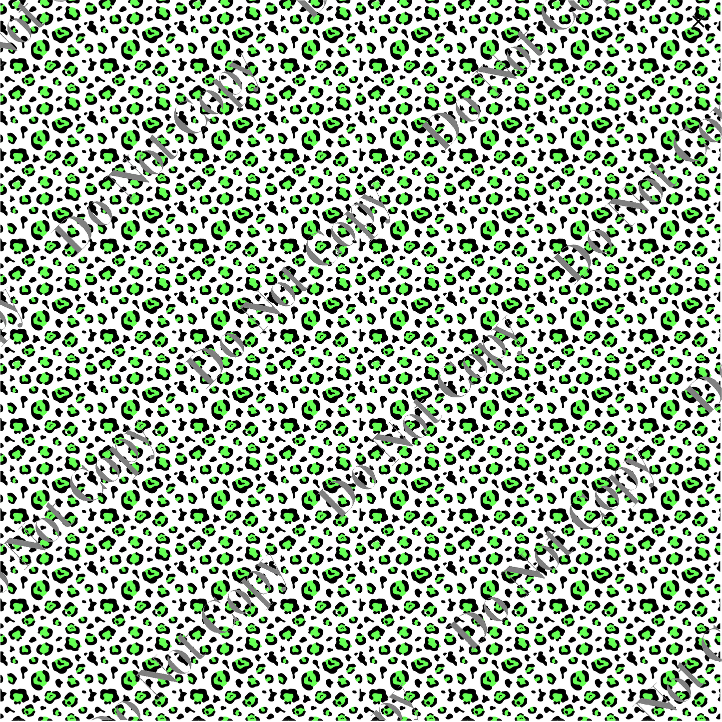 Patterned Vinyl - Neon Leopard - Green