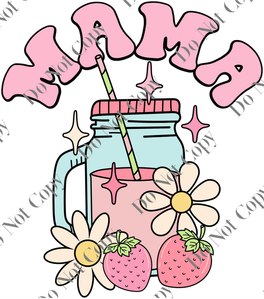 UV DTF Decal - Mama Strawberry milkshake
