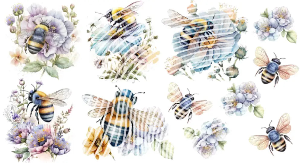 UV DTF Decal Sheets - Bees